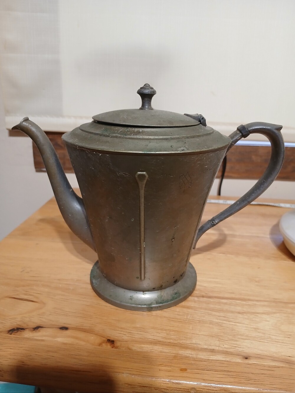 Vintage-Style Metal Teapot Nickel And Silver.